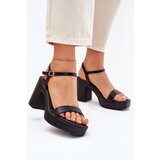 Boto Eco Leather Heeled Sandals Black Lillita | shoptok.hr