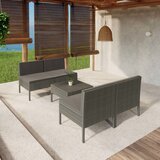 The Living Store Vrtna sedežna garnitura 5-delna z blazinami poli ratan siva - Vrtna Sedežna Garnitura, (21477019) | Shoptok.si