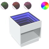  Stolić za kavu s beskonačnim LED svjetlima bijeli 50x50x50 cm | shoptok.hr