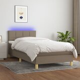 vidaXL Box spring postelja z vzmetnico LED taupe 80x200 cm blago Cene