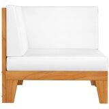 Maison Chic Sekcijski kotni kavč - Sofa - Kanape in kremno bele blazine trden akacijev les, (21727791) | Shoptok.si