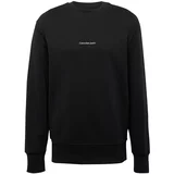 Calvin Klein Jeans Sweater majica 'CITY GRID MAP' crna / bijela