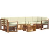  Set vanjskih sofa 8 kom. Prirodna i krem Čvrsto drvo akacije | shoptok.hr