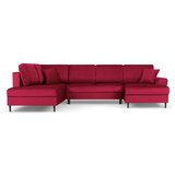 Cosmopolitan Design Crvena baršunasti sklopiva/s prostorom za odlaganje kutna garnitura (s lijevim kutom/u obliku slova "U") Kyoto – Cosmopolitan Design Crvena baršunasti sklopiva/s prostorom za odlaganje kutna garnitura (s lijevim kutom/u obliku slova "U") Kyoto – Slike