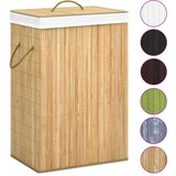  Košara za rublje od bambusa s 2 odjeljka 72 L | shoptok.hr