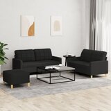  3-dijelni set sofa s jastucima crni od tkanine | shoptok.hr