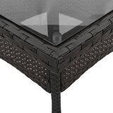  Vrtni stol sa staklenom pločom crni 80x80x75 cm od poliratana | shoptok.hr