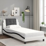  Okvir kreveta bez madraca Zadar bijelo-crni 80 x 200 cm od umjetne kože | shoptok.hr