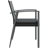  Vrtne stolice s jastucima 4 kom crne 56,5x57x83 cm poliratan | shoptok.hr