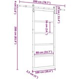 vidaXL Drsna vrata Rjava 100 x 208 cm Trdna borovina | Shoptok.si