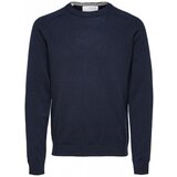 Selected Puloverji Wool Jumper New Coban - Sky Captain Kelp Modra Cene