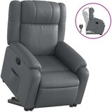  Naslonjač na podizanje od umjetne kože siva | shoptok.hr
