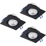 Eglo 902285 - set od 3 led ugradnih stropnih svetala saliceto, LED/6,4 W/230 v, 8,8 x 8,8 cm, crna | Eponuda.com
