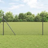 vidaXL Varjena žična ograja z 7 stebri sivo 1.4x10 m jeklo Cene