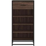 vidaXL Stojalo za čevlje rjav hrast 48x38x97,5 cm inženirski les | Shoptok.si