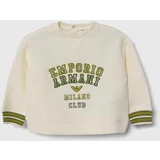Emporio Armani Bombažen pulover za dojenčka bež barva