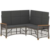vidaXL Vrtni zložljivi kavč Siva in temno siva 164 x 164 x 112 cm, (5000145352) | Shoptok.si