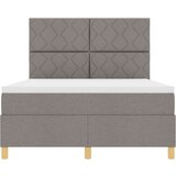 vidaXL Postelja s podnim vzmetenjem z vzmetnico taupe 140x190 cm tkanina, (22084067) | Shoptok.si