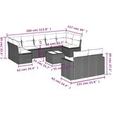 vidaXL 10-dijelni set vrtnih sofa od poliratana s jastucima smeđi | shoptok.hr