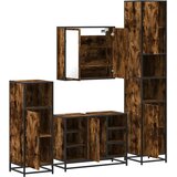  4-dijelni set kupaonskog namještaja boja hrasta drveni | shoptok.hr