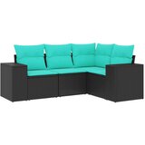  Vrtni set od 4 dijela s jastucima, crni poliratan | shoptok.hr