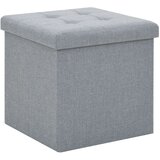 The Living Store Zložljiv stolček s prostorom za shranjevanje svetlo sivo platno - Stolček S Prostorom Za Shranjevanje, (21481959) Cene