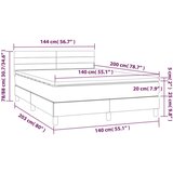  Box spring s madracem LED ružičasti 140x200cm baršunasti | shoptok.hr