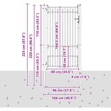  Ogradna vrata BAARLO 100 x 175 cm Metal Crna Može se zaključati | shoptok.hr