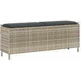  Vrtna klupa s jastukom svijetlosiva 110x30x40 5 cm poli ratan - Svjetlosiva i tamnosiva 1 1 1 | shoptok.hr
