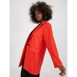 Fashionhunters Women's dark coral blazer with Irmina button closure
