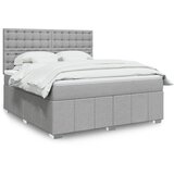 vidaXL Box spring postelja z vzmetnico svetlo siva 180x200 cm blago | Shoptok.si