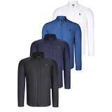 Dewberry QUAD SET G725 MENS SHIRT-BLACK-WHITE-NAVY BLUE-INDIGO Cene