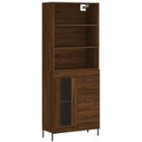 Maison Chic Visoka Komoda - Predalnik rjav hrast 69,5x34x180 cm inženirski les, (21721200) | Shoptok.si