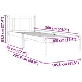  Okvir kreveta bez madraca voštano smeđi 100x200 cm od borovine | shoptok.hr