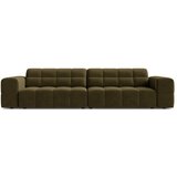 Cosmopolitan Design Kaki zelena baršunasti sofa 252 cm Chicago – Cijene