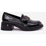 VINCEZA Lacquered Leather Moccasins On Heel | Shoptok.si