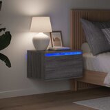  Zidni noćni ormarići s LED svjetlima 2 kom boja hrasta sonome | shoptok.hr
