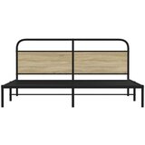 Metalni Kovinski posteljni okvir brez vzmetnice sonoma hrast 200x200 cm, (21609782) | Shoptok.si