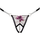Cottelli luksuzni vezeni tangice z lilijo (črno-beli) | Shoptok.si