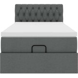vidaXL Otomanska postelja z vzmetnico siv 90x200 cm blago | Shoptok.si