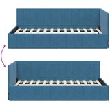  Kutni okvir kreveta s uzglavljem Plava 100 cm x 200 cm Baršun | shoptok.hr