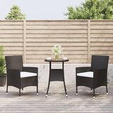  3-dijelni vrtni bistro set od poliratana s jastucima crni | shoptok.hr