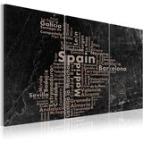  Slika - Map of Spain on the blackboard - triptich 120x60 Cijene