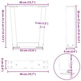  Noge za klub stolić V-oblika 2 kom antracit 40 x (30-31,3) cm čelik | shoptok.hr