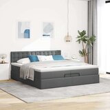 vidaXL Otomanski krevet s madracem tamnosivi 200x200 cm od tkanine | shoptok.hr