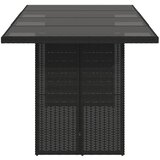  Vrtni stol sa staklenom pločom crni 190x80x75 cm od poliratana | shoptok.hr