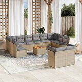Maison Chic Seti vrtnega pohištva - Vrtna garnitura - Vrtni pohištvo set 13-delna z blazinami bež poli ratan, (21810674) | Shoptok.si