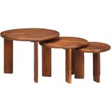  Stolovi za slaganje 3 pcs Medeno smeđa Čvrsto drvo manga | shoptok.hr