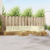  kom. Set vanjskih sofa Bijela - Bijela i krem | shoptok.hr