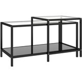 Furnova Čajna mizica 2 kosa kaljeno steklo črna, (21914804) | Shoptok.si